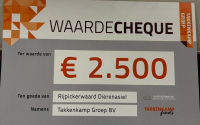 Vandaag werden we blij verrast met een mooie donatie van Takkenkamp Groep BV.